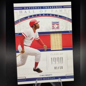 2020 National Treasures Hall of Fame Materials Holo Silver /10 Joe Morgan HFM-JO